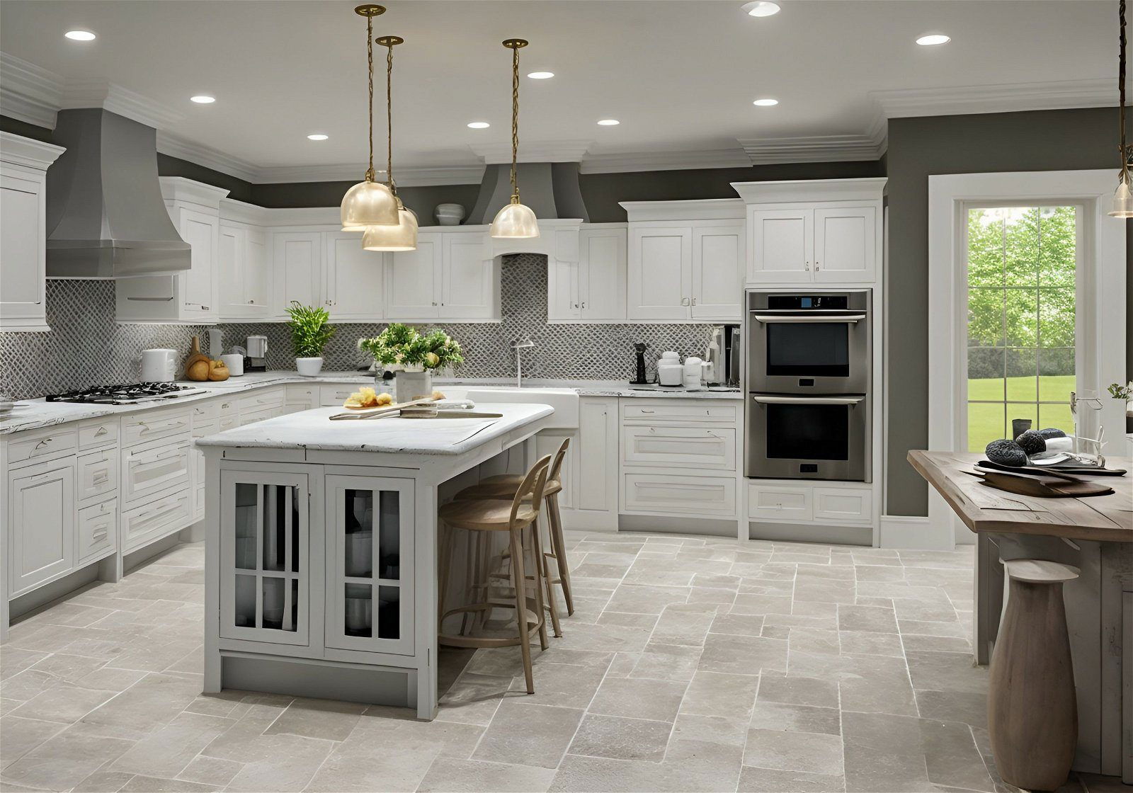 Photo of a modern kitchen with a spacious center island